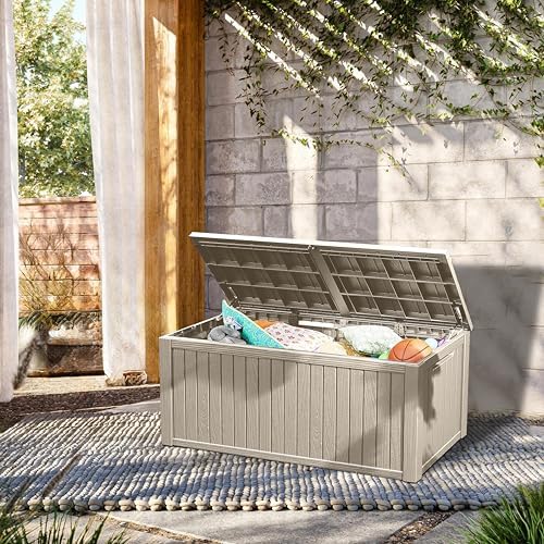 tarkari 200 gallon outdoor storage box waterproof, resin, package contents