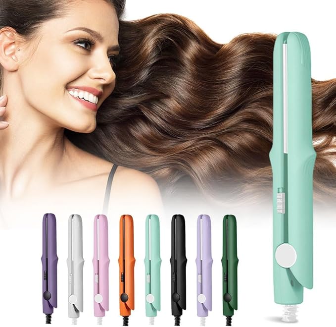 2 in 1 Mini Dual Purpose Curling Iron, 2026 New Portable Curling Wand & Flat by Fiopet