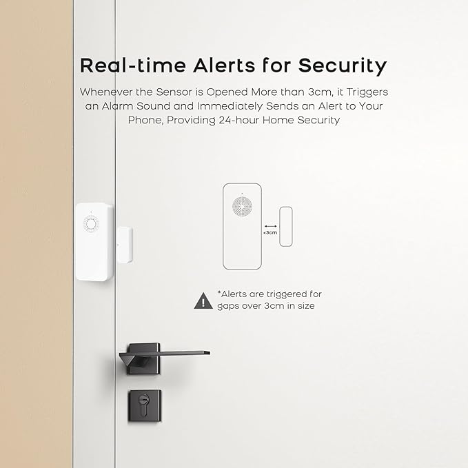 Clouree Security Window and Door Alarm Sensor, Wireless Sensor Door Window - Image 5