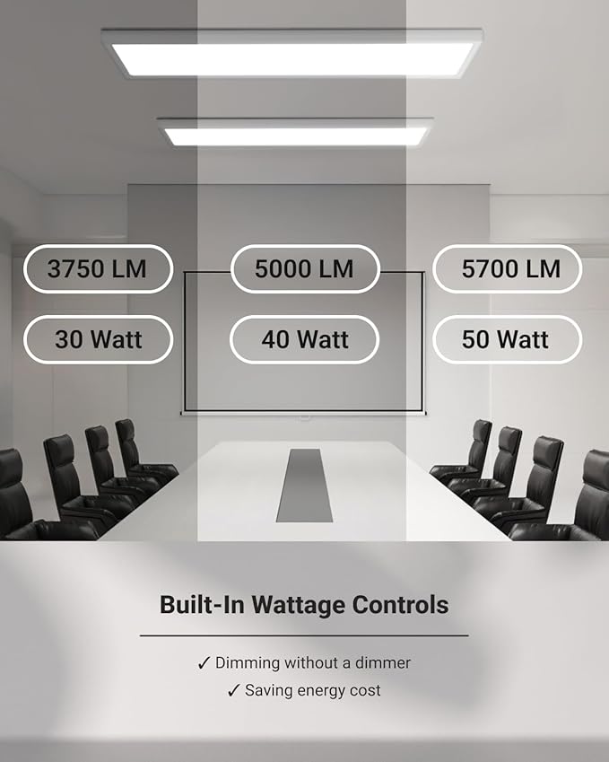 Sunco 1x4 LED Flat Panel Light Fixture 50W Selectable Brightness - Image 4