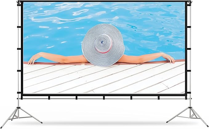 Projector Screen with Stand, Vamvo 100 inch Portable Foldable Projection Screen - Image 8