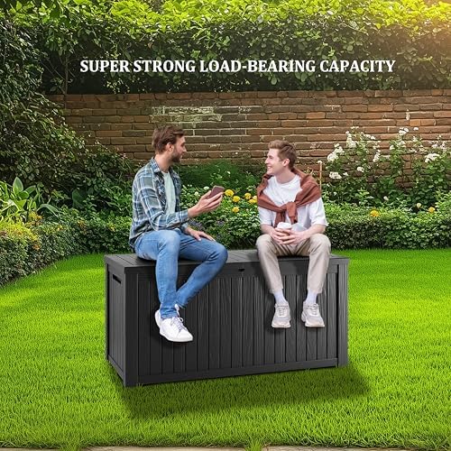 tarkari 200 gallon outdoor storage box waterproof, resin, close-up detail