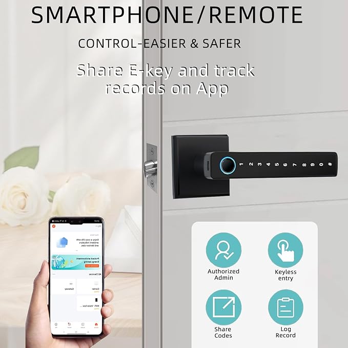 Zhuofeiya Smart Fingerprint Door Lock, Keyless Entry Door Knob - Image 5