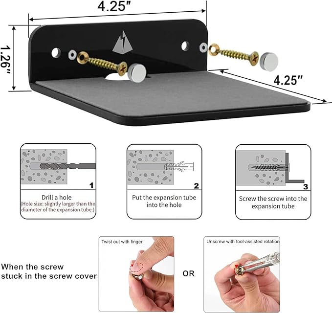 TXEsign Small Floating Shelves Speaker Shelves-2 Pack Wall Shelves Speaker Mount - Image 7