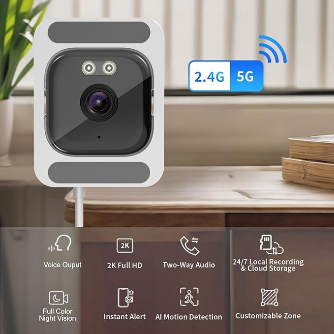 FEICAMYZX Indoor Security Camera, 3MP 2K Window Camera, 2.4GHz/5GHz WiFi - Image 2