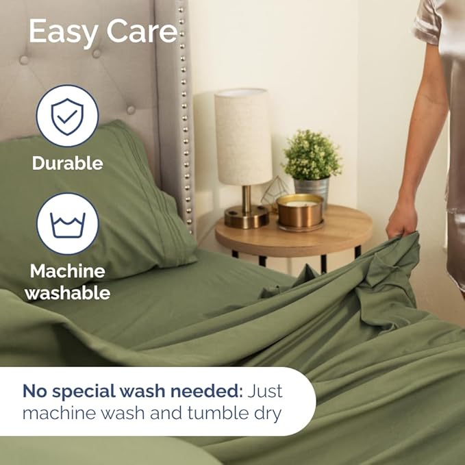 Split Head King Sheet Set – 4 Piece Flex Split Top King Sheets - Image 9