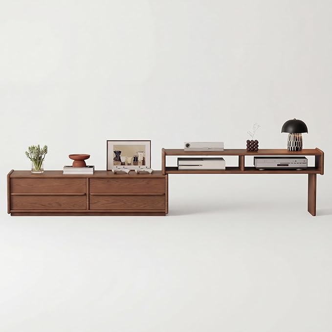 YQJJGL Solid Wood TV Stand for TVs up to 65 Inch， Walnut TV Stand - Image 9