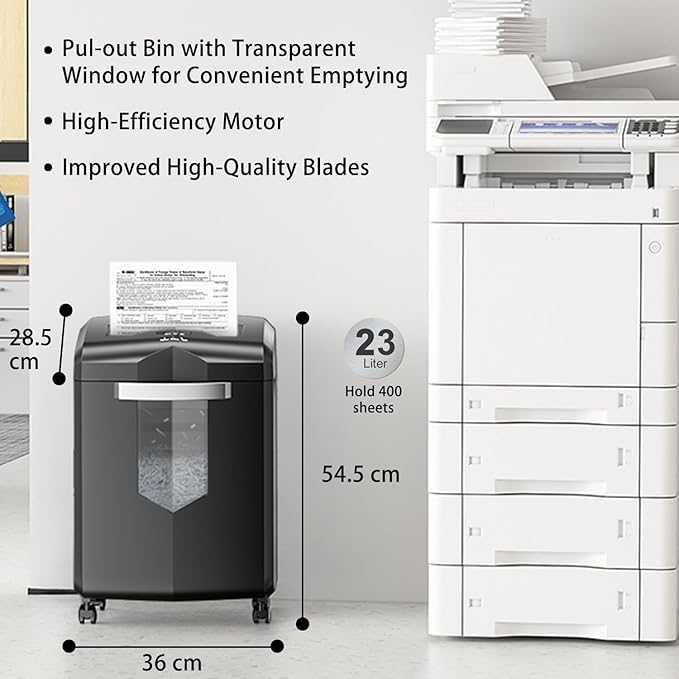 bonsaii 18 Sheet Heavy Duty Cross-Cut Paper and Credit Card Shredder, 6 Gallon - Image 6