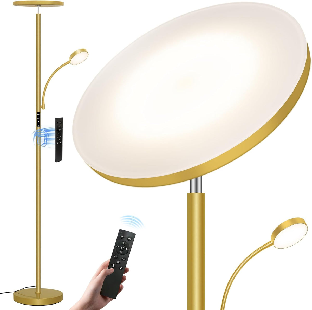 Aulaiyi Floor Lamps for Living Room, 42W/4200LM Bright Floor Lamp, 2-in-1