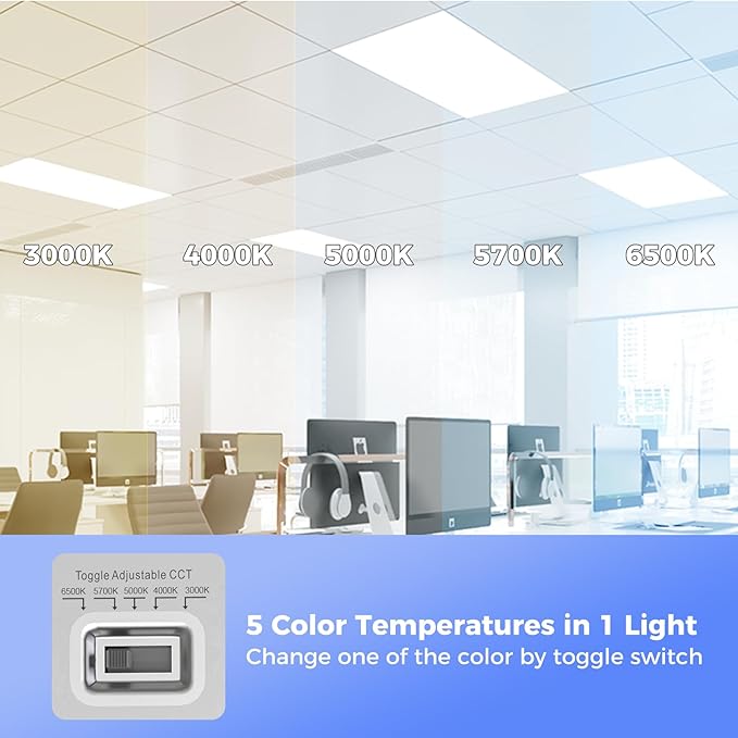Aphyni 42 Pack 2x4 LED Flat Panel Light, Bright 9100LM Flush Mount Office - Image 2