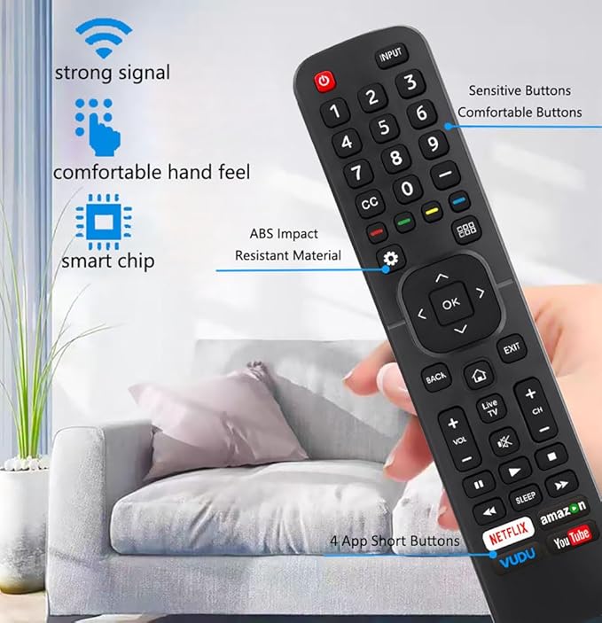 Replacement Remote Control for All Hisense 4K LED HD UHD Smart TVs, Fit for - Image 5