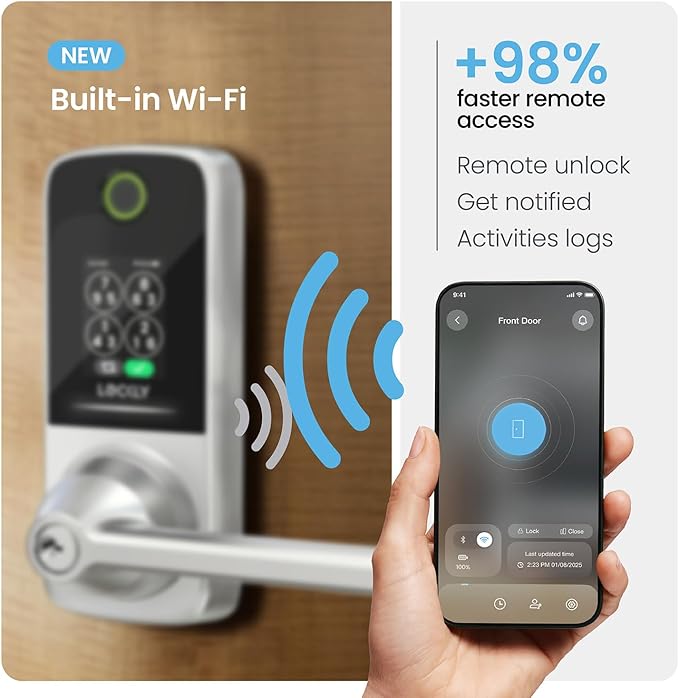 Lockly Smart Lock Secure Pro, Fingerprint Door Lock, Keyless Entry, Built-in - Image 6