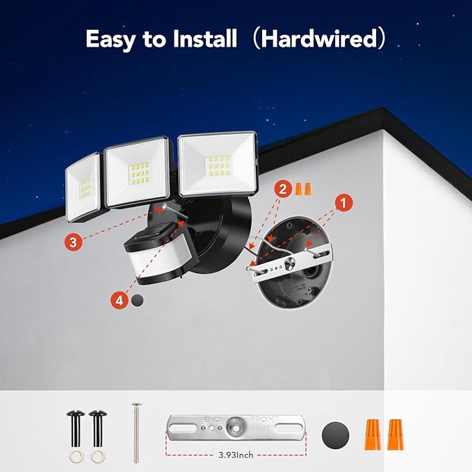 OREiN 2-Pack Motion Sensor Outdoor Flood Lights, 26W 3500LM LED Security Lights - Image 6