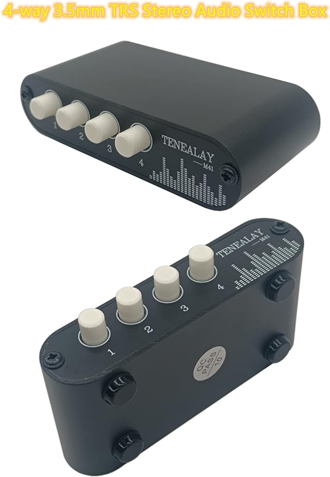 TENEALAY 4 in 1 Out / 1 in 4 Out AUX 3.5mm Stereo Audio Input Signal Source - Image 5