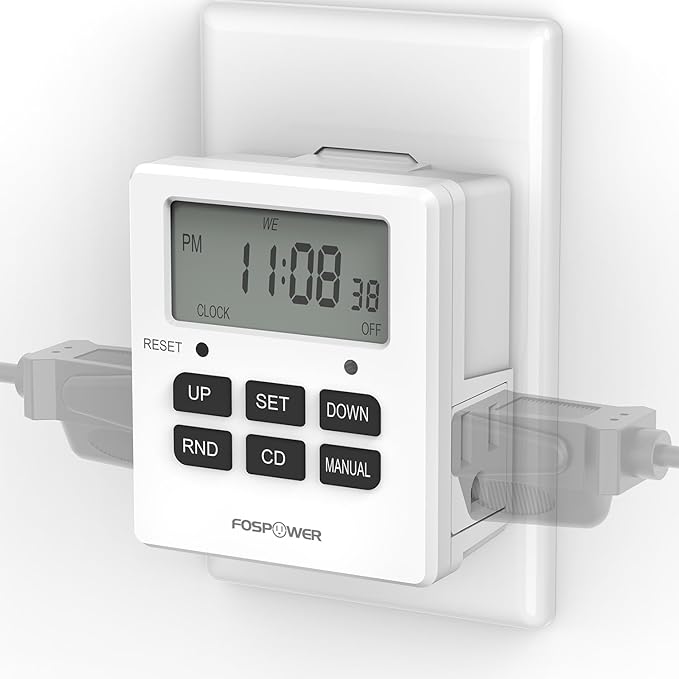 Fospower 7 Day Digital Timers for Electrical Outlets Indoor, Heavy Duty Dual - Image 9
