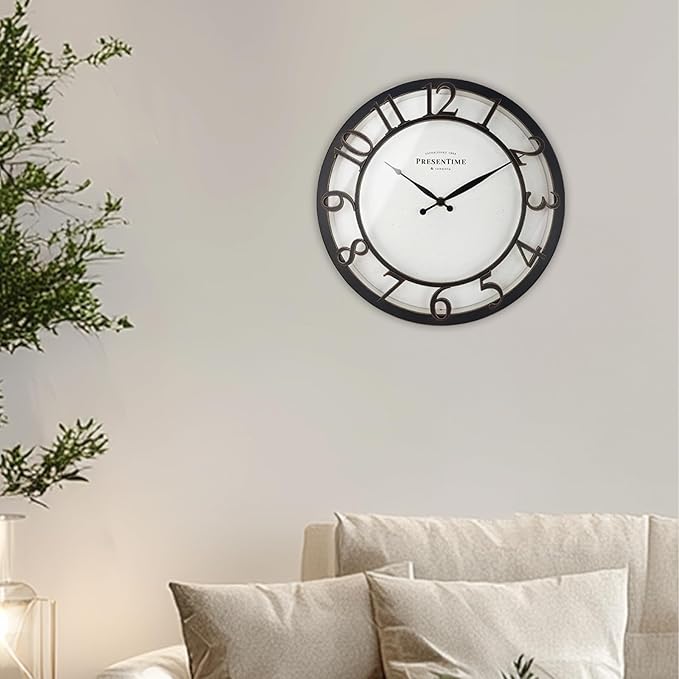 Presentime & Co 13" Farmhouse Series Wall Clock, Vintage Style, Retro Clock - Image 8