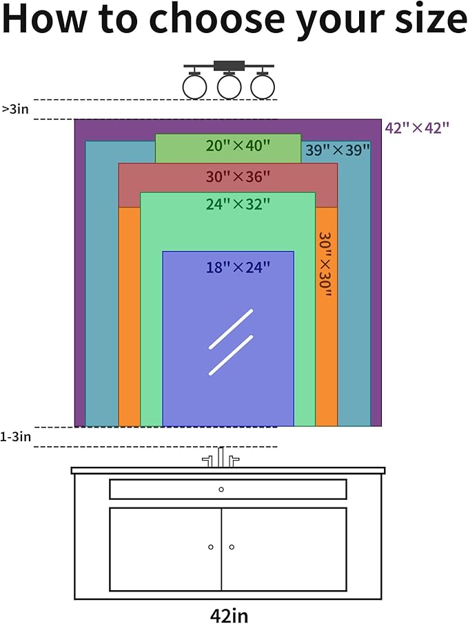 Black Bathroom Mirror for Wall, 18x24 Inch Rectangle Mirror - Image 8