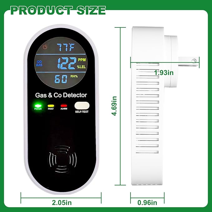 Combustible Gas & Carbon Monoxide Detector 4-in-1 Alarm - Image 4