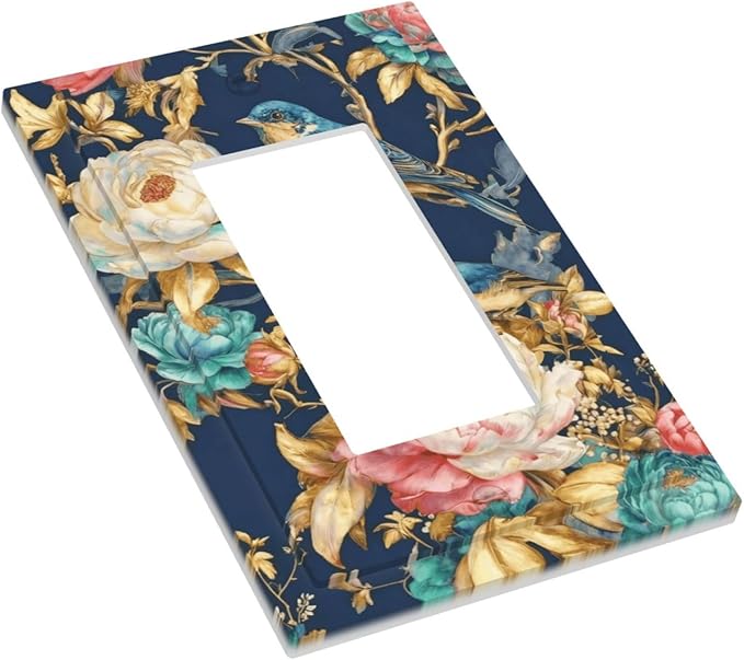 Bvtewkhz Floral Birds Morris 1 Gang Single Rocker Decorative Outlet Covers - Image 3