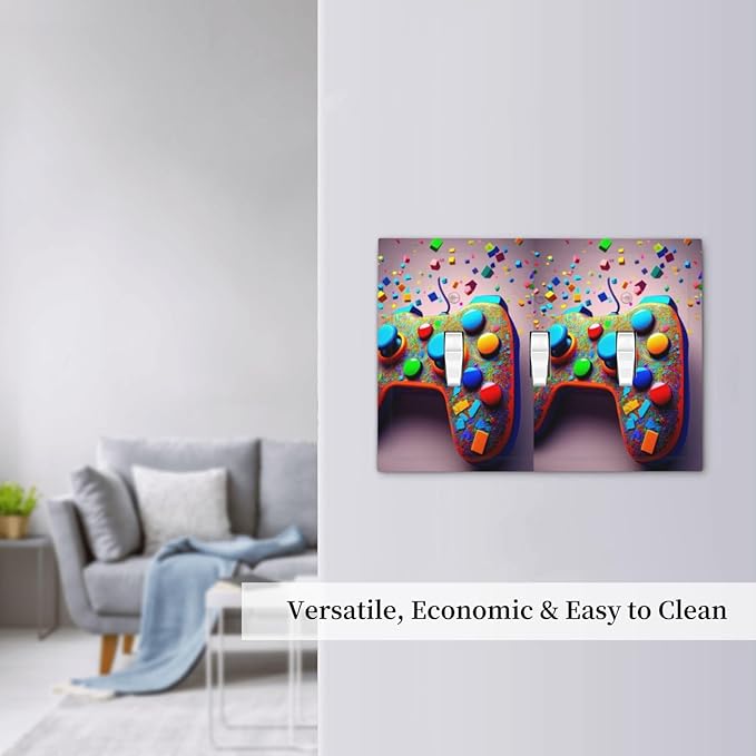 Bvtewkhz Videos Game Controller 3 Gang Triple Toggle Decorative Light Switch - Image 5