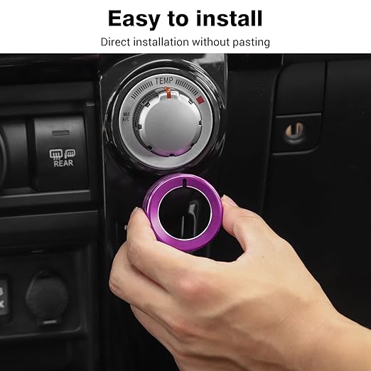 JeCar Air Conditioner Button Trim Cover Aluminum Alloy Knob Cover Fit - Image 3