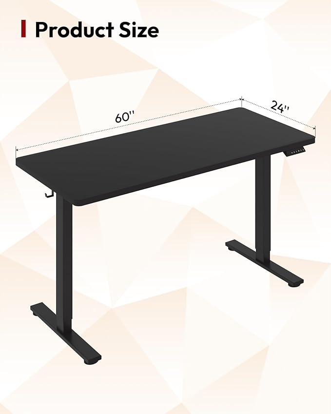 SANODESK Electric Standing Desk 60 x 24 Inches Whole-Piece Desktop Height - Image 2