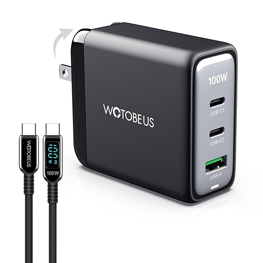 WOTOBEUS USB C GaN Wall Charger Block by WOTOBEUS