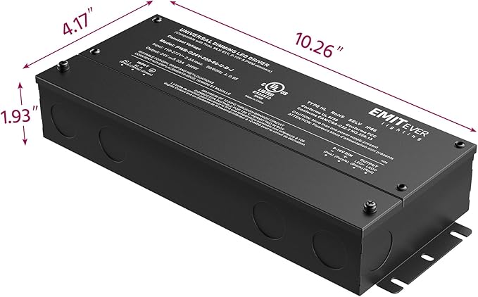 EMITEVER Dimmable Led Driver, 200W AC 110V-277V to DC 24V Transformer, 5-in-1 - Image 3