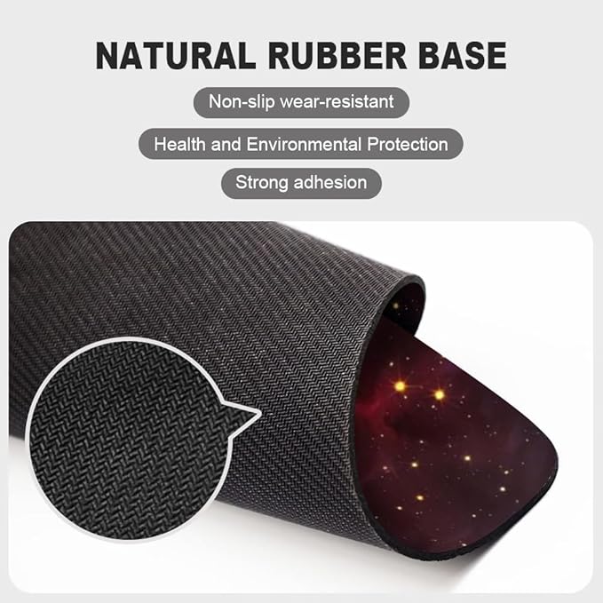 Shiny Blue Square Mouse pad, Waterproof, Anti Slip Rubber Base, Computer Mouse - Image 4