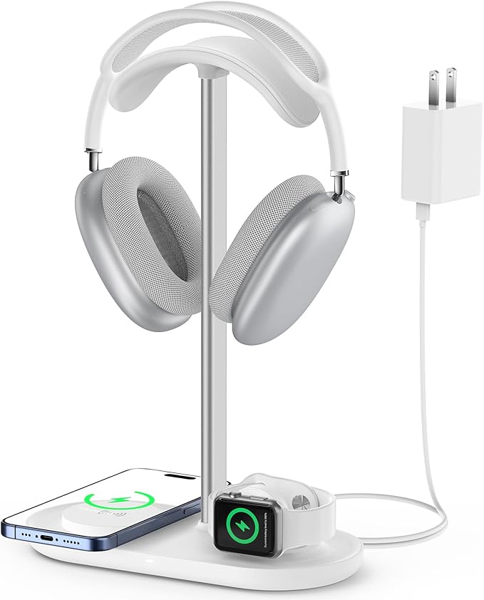 Universal Headphone Stand, Magnetic Wireless Charger by HIWE