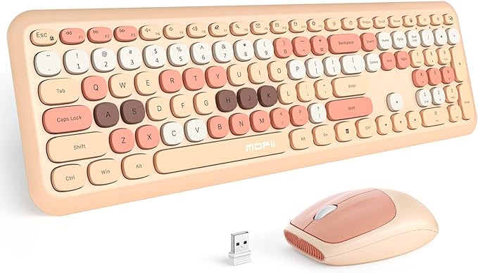MOFII Wireless Keyboard Mouse Combo, Colorful Compact Full Size Wireless by MOFII