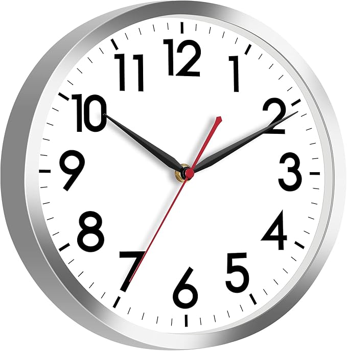 AKCISOT Wall Clock 12 Inch Silent Wall Clocks Battery Operated Non Ticking by Akcisot