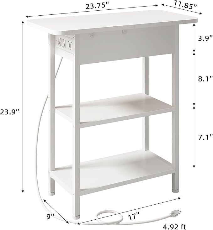 LIDYUK End Table with Charging Station, Flip Top Side Table with USB Ports and - Image 7