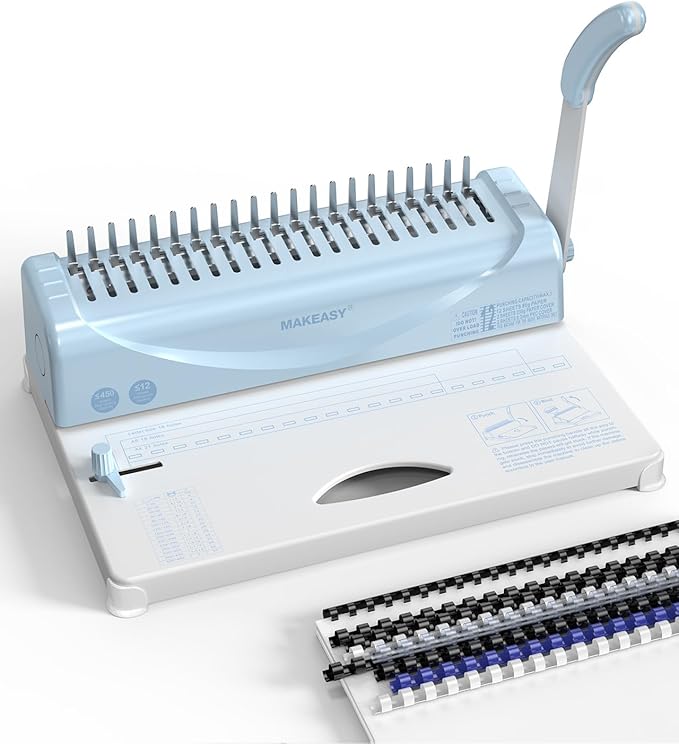 MAKEASY Binding Machine, 450 Sheets, Comb Binding Machines by MAKEASY