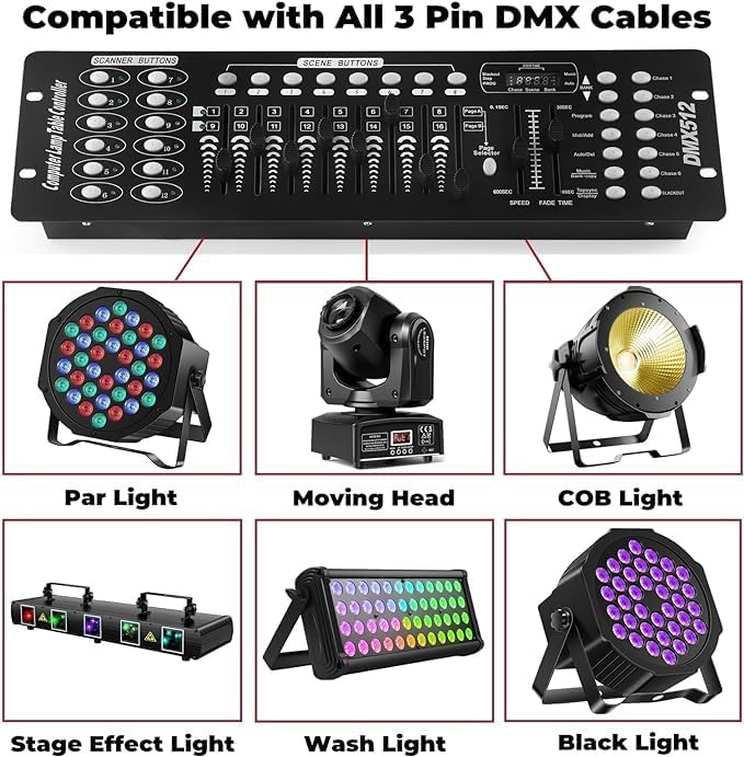 192 DMX Controller Use for Editing Program of Stage Lighting, DMX 512 DJ - Image 5