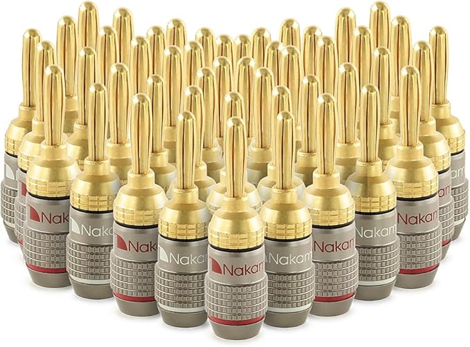 Nakamichi FanLock Excel Series 24k Gold Plated Banana Plugs 10 AWG by Nakamichi