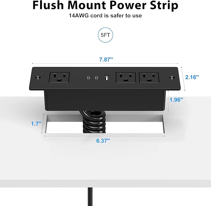 Furniture Drawer Outlet, Recessed Power Strip - Image 7