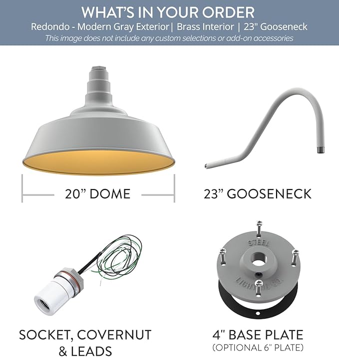 Steel Lighting Co. Large Outdoor Barn Light | Gooseneck Light Fixture | Made in - Image 8
