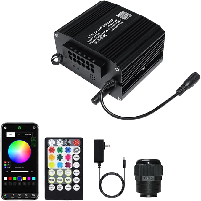 AZIMOM 2-in-1 Twinkle 12W Fiber Optic Starlight Box by AZIMOM