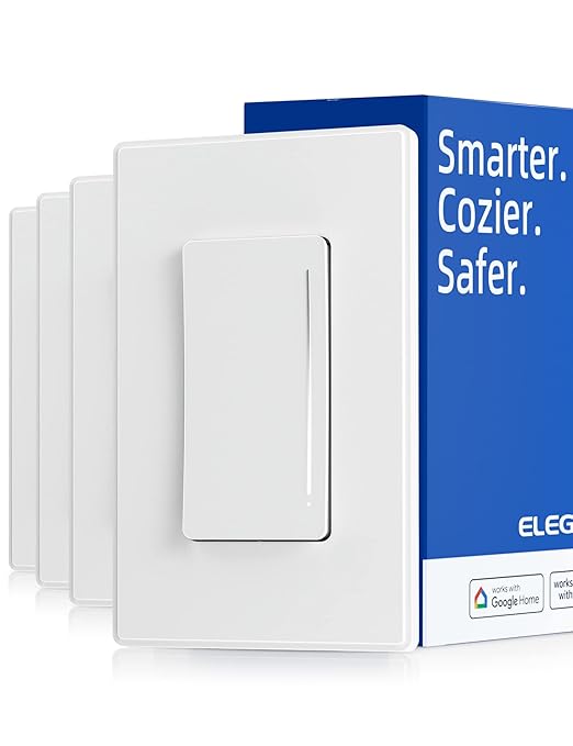 ELEGRP Smart Dimmer Light Switch DTR30, Single Pole or 3 Way, 2.4GHz Wi-Fi by ELEGRP%7CELEGROUP