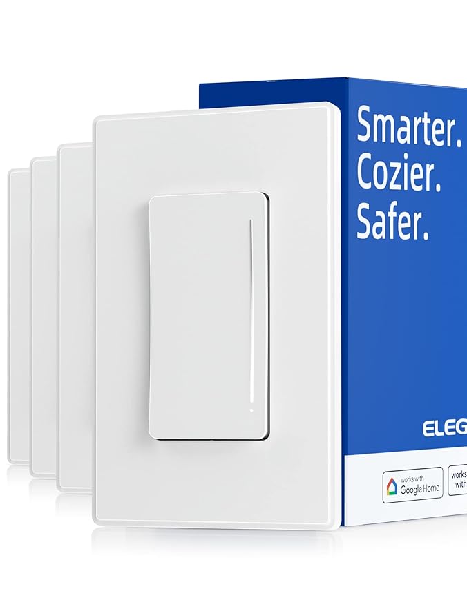 ELEGRP Smart Dimmer Light Switch DTR10, Single Pole Setup, 2.4GHz Wi-Fi Touch by ELEGRP%7CELEGROUP