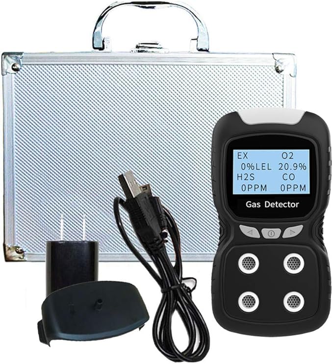 XLA Alert Portable Gas Detector, Gas Clip 4 Gas Monitor Meter Tester Analyzer - Image 4
