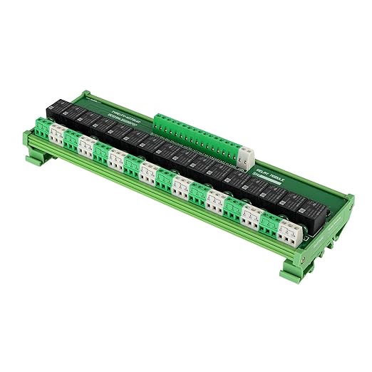 GUETNEU Relay Board, 16 Channel 1 SPDT DIN Rail Mount 24V DC/AC Relay, - Image 2