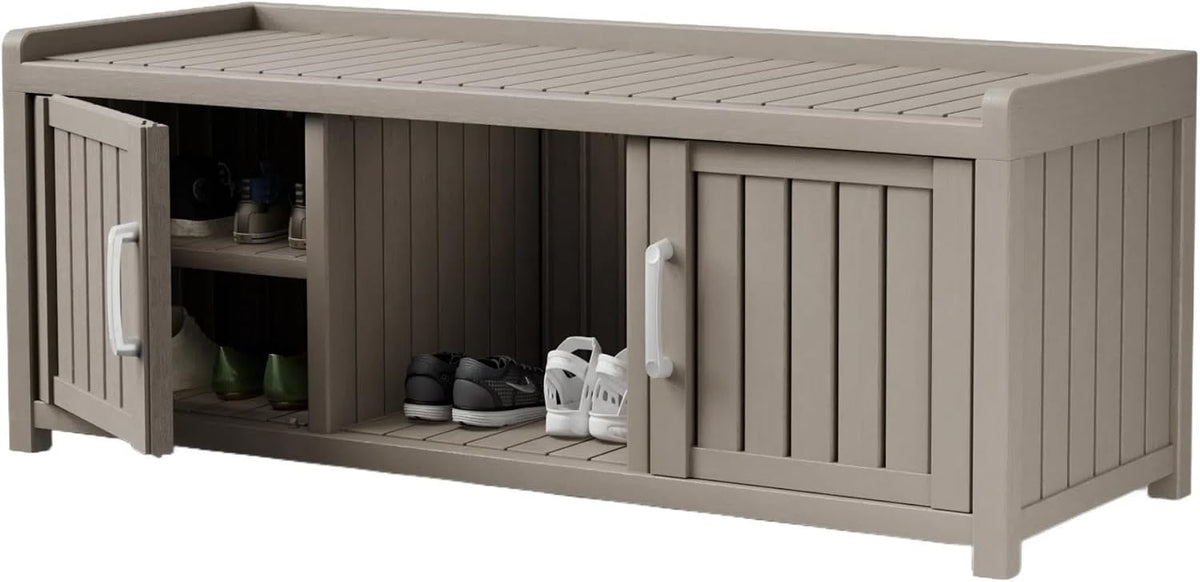 storage bench - waterproof resin shoe bench with, main product view