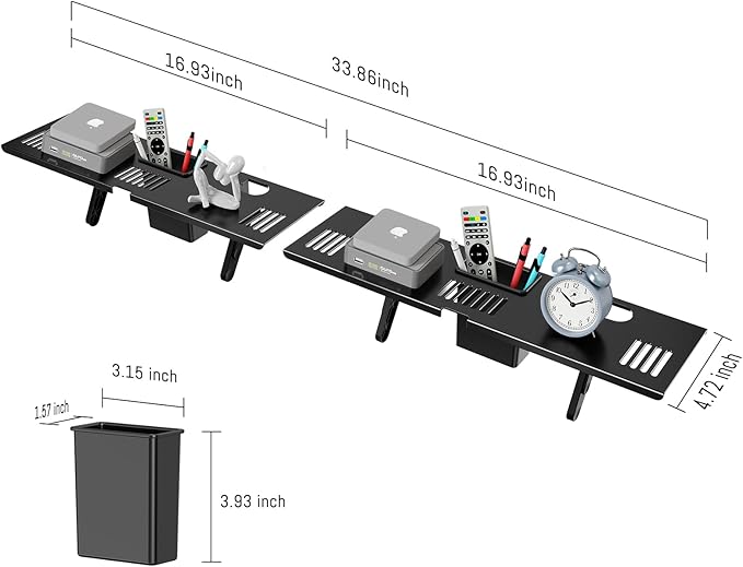 CABTE Adjustable Steel TV Top Shelf, Floating TV Stand, Universal Monitor Shelf - Image 2