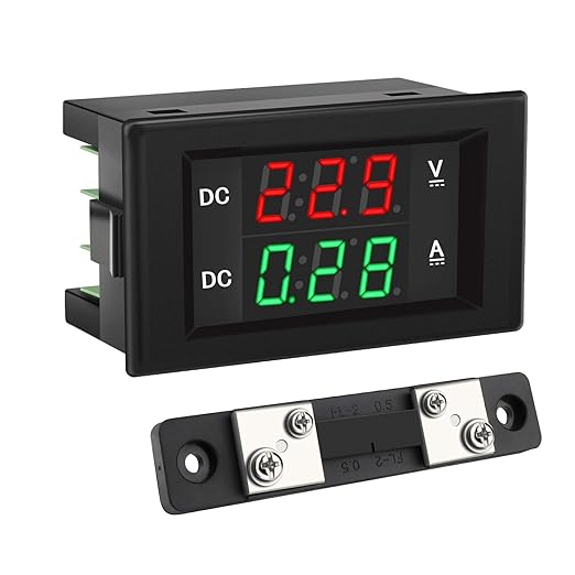 DROK DC 4.5-100V Digital Voltmeter Ammeter Multimeter Panel, DC Amp Meter by DROK