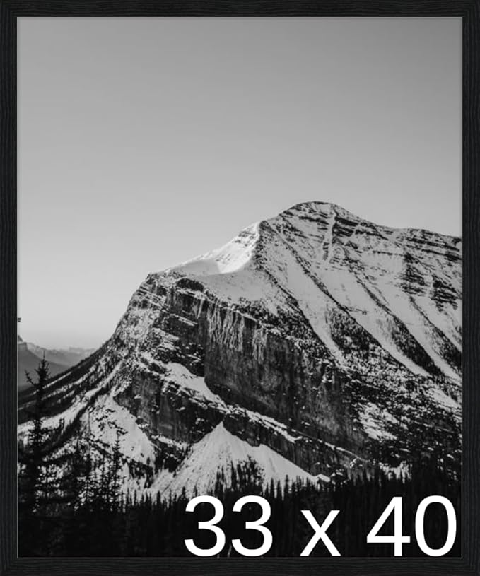 Frame It Easy 33 x 40 Black Grain Wood Frame by FrameItEasy