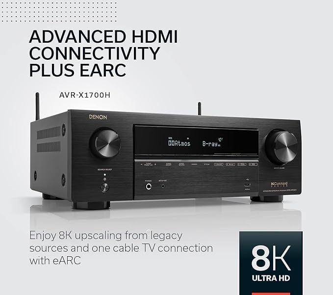 Denon AVR-X1700H 7.2 Channel AV Receiver - 80W/Channel - Image 5