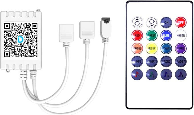 DAYBETTER 2 Ports 20 Key Smart Wi-Fi Led Strip Lights Remote Control, Output by DAYBETTER