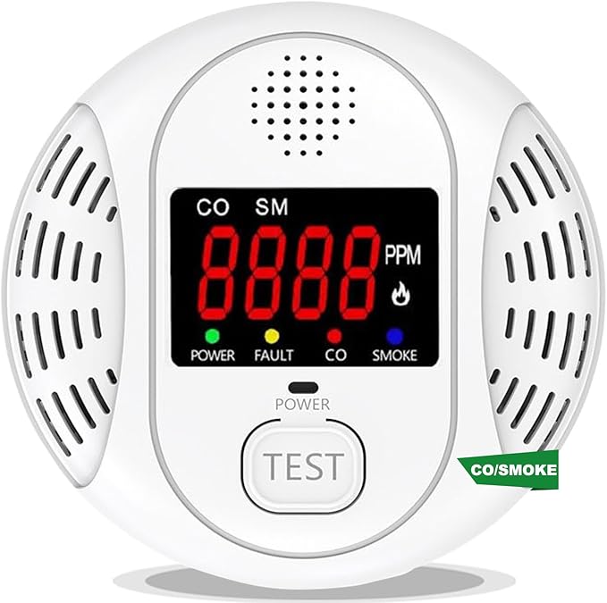 Vzmcov Carbon Monoxide and Smoke Detector Equipped by Vzmcov